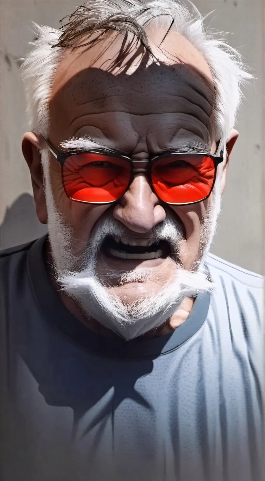 ai character: Angry grandpa  background