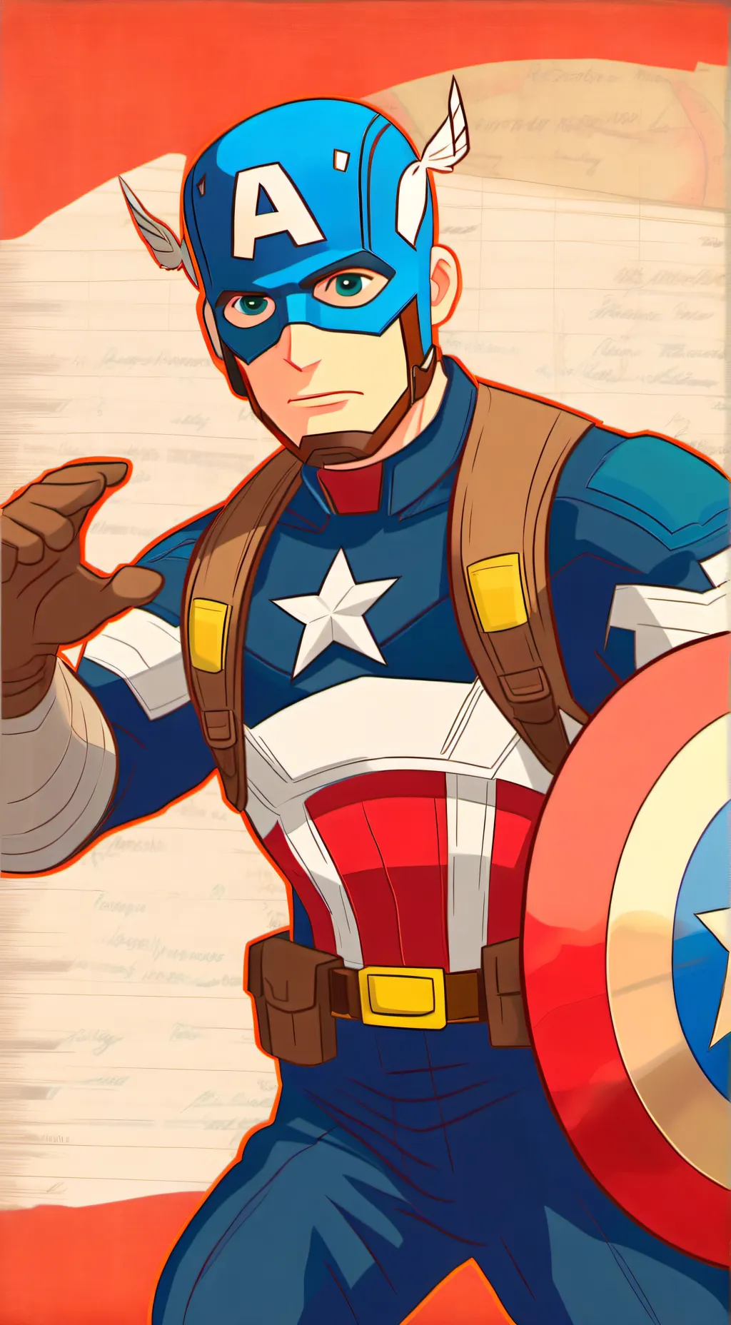 ai character: Captain America background