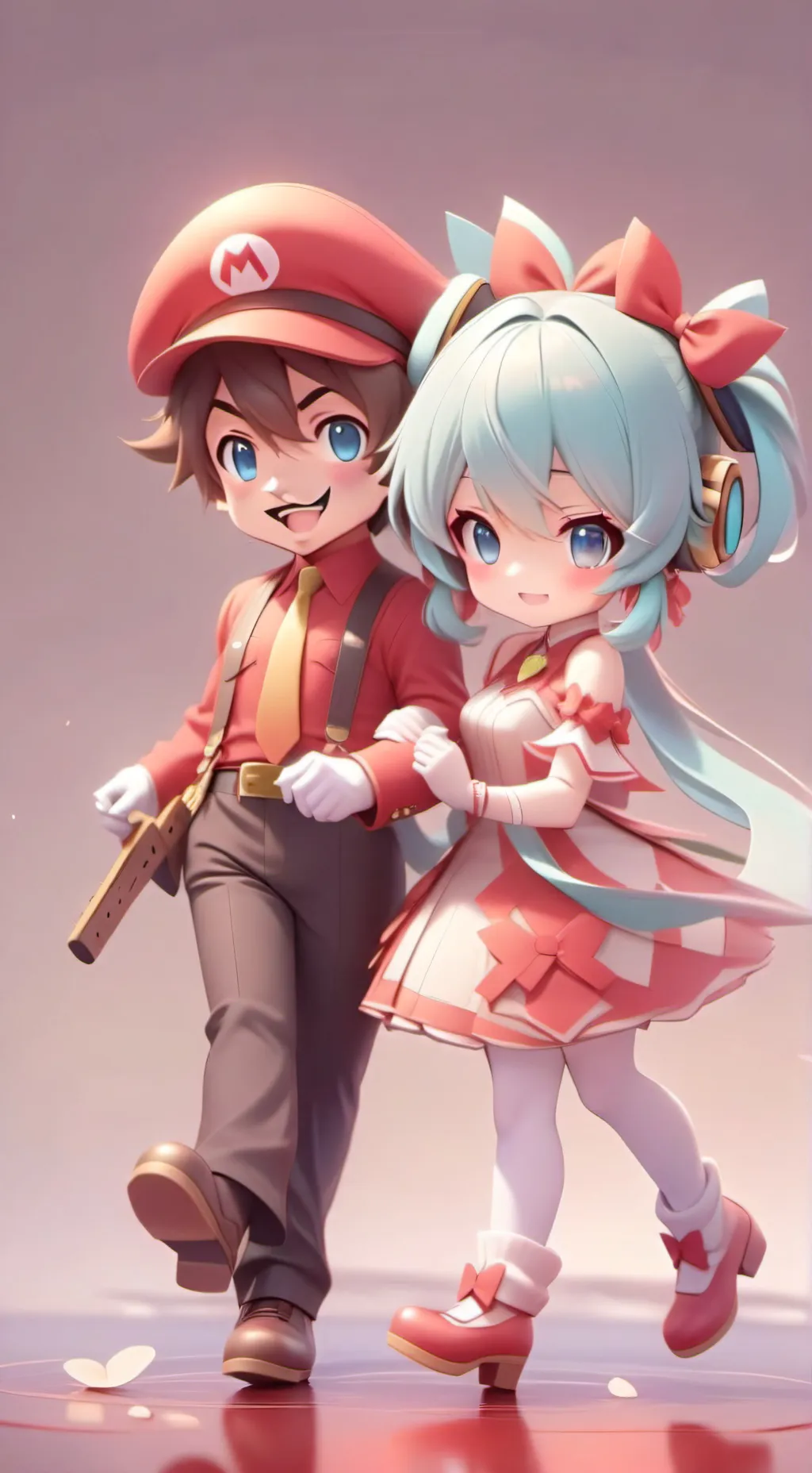 ai character: Mario×Miku background