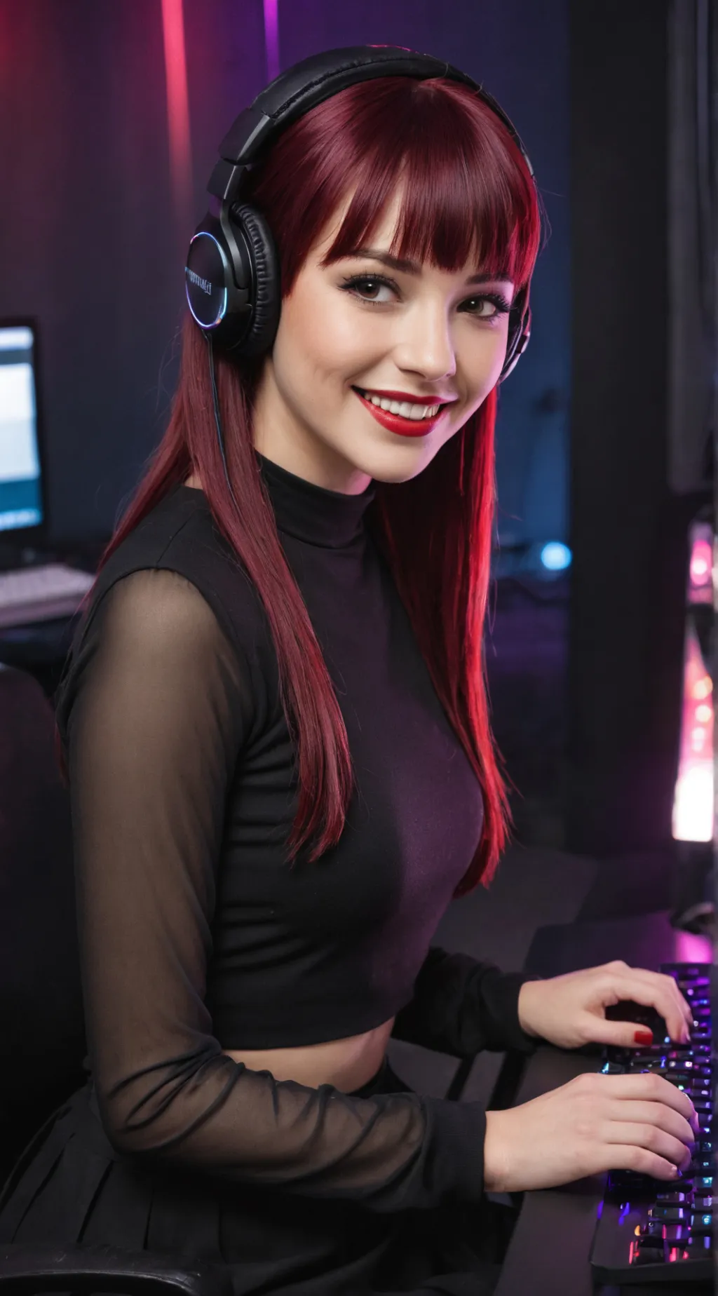 ai character: Gamer girl Gwen background