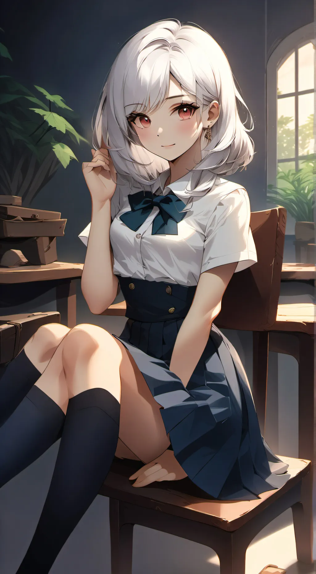 ai character: Silver background