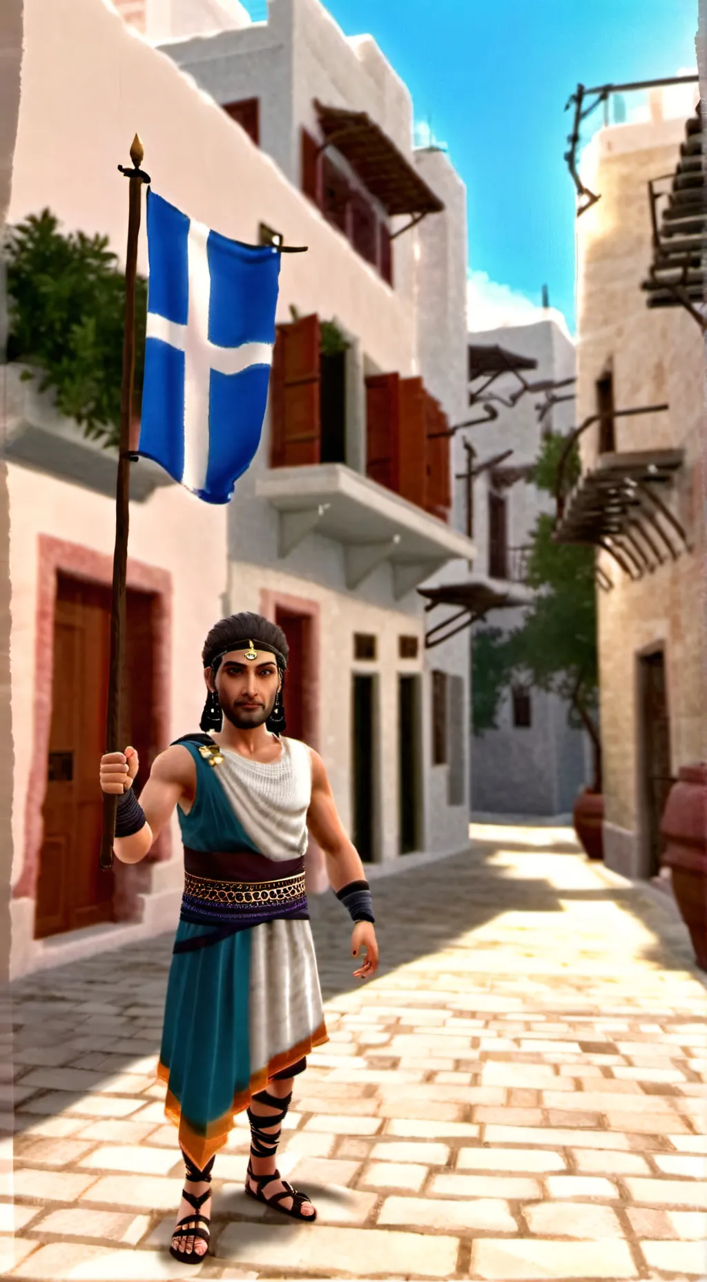 ai character: Greece  background