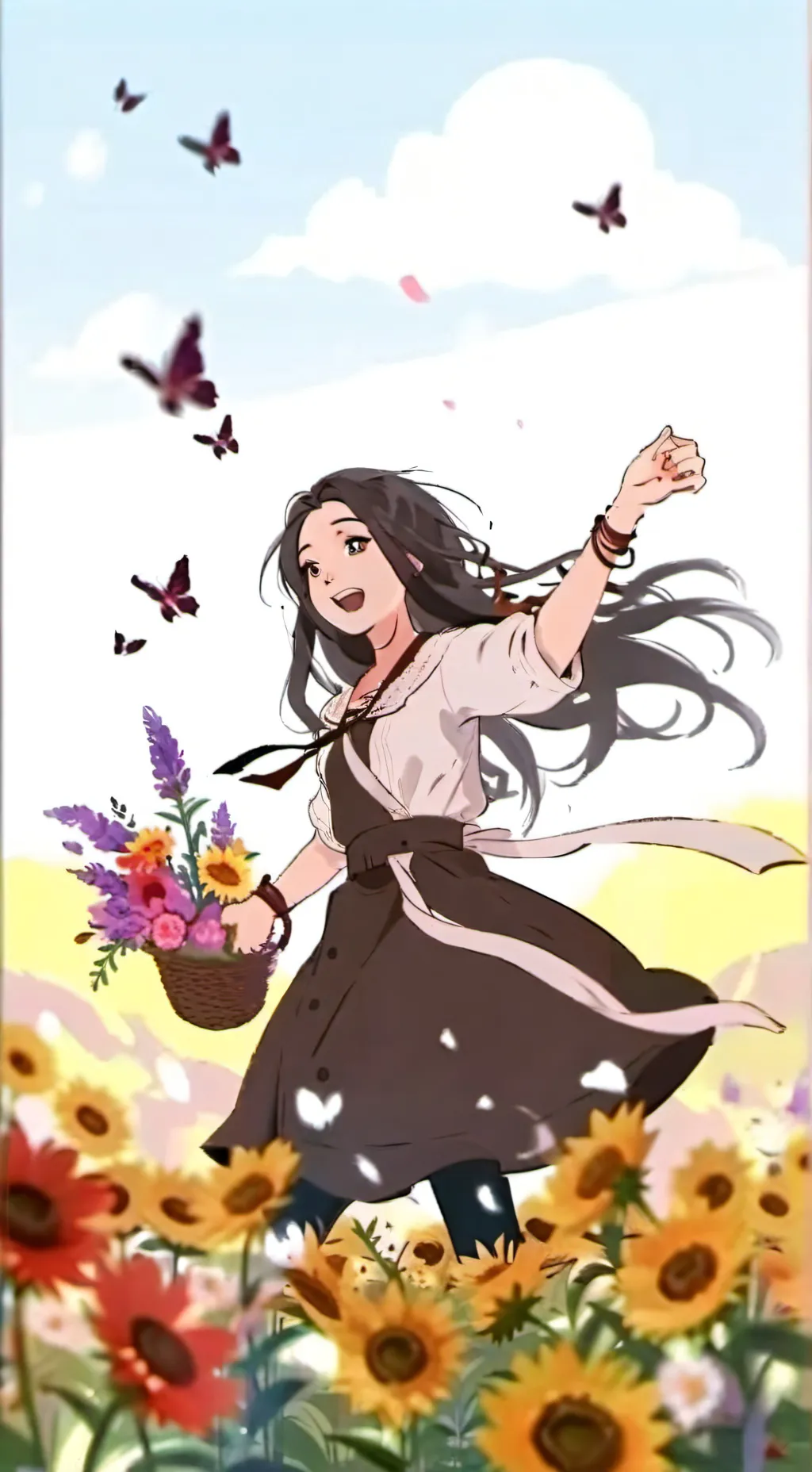 ai character: Fun girl  background