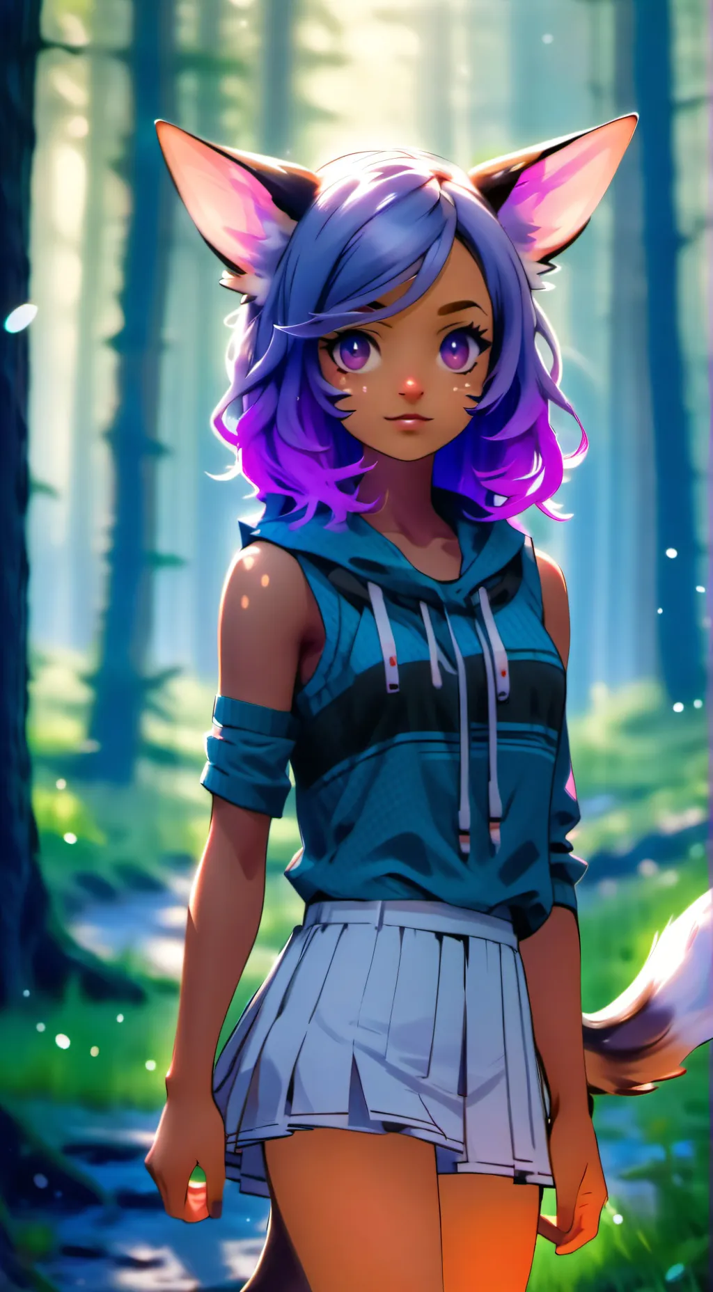 ai character: Feliz Half-Feline background