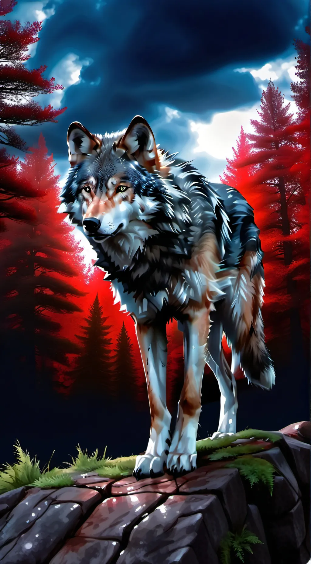 ai character: schatten wolf background