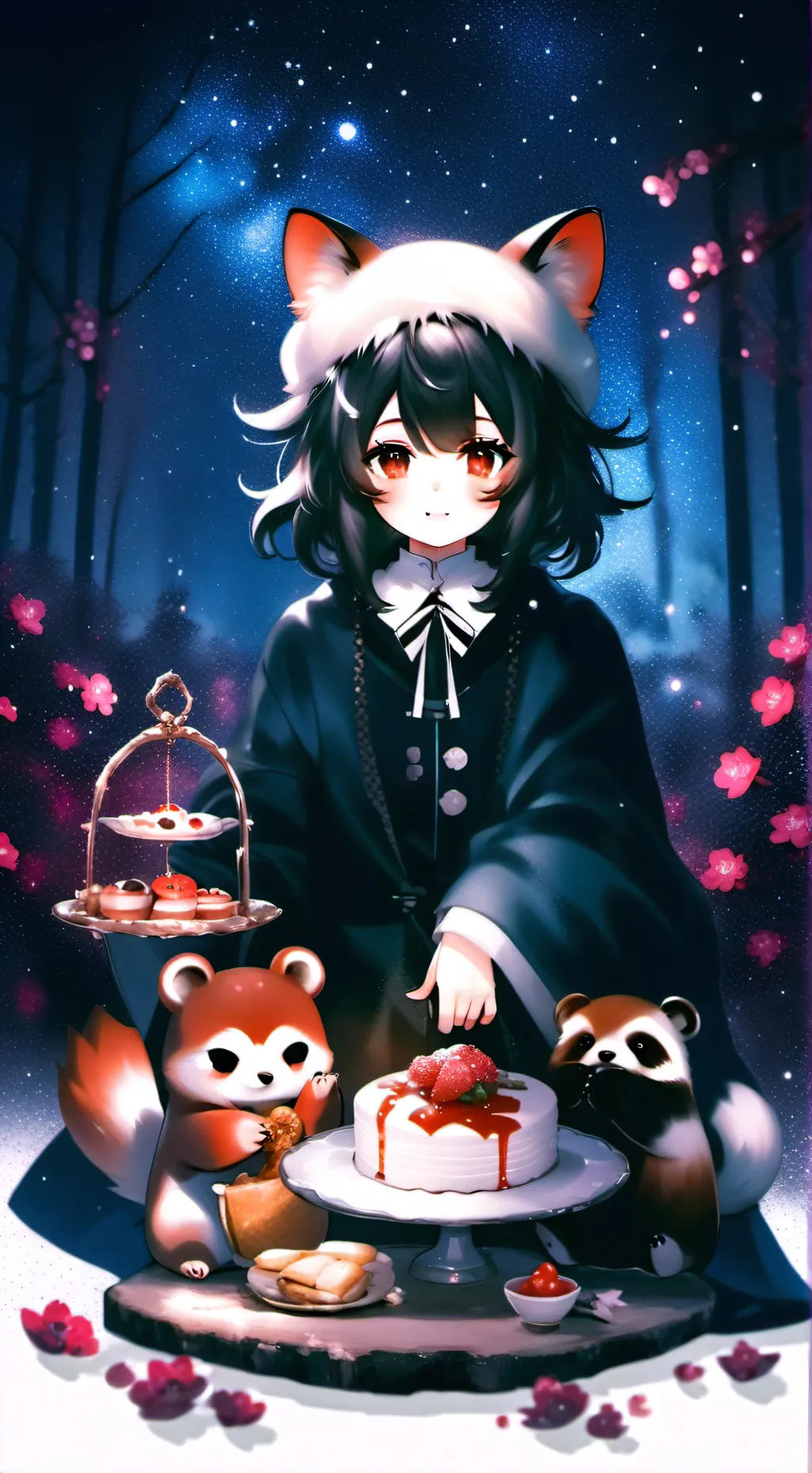 ai character: Bake-Danuki background
