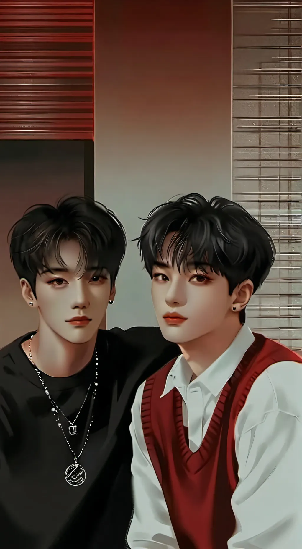 ai character: Bangchan&hyunjin background