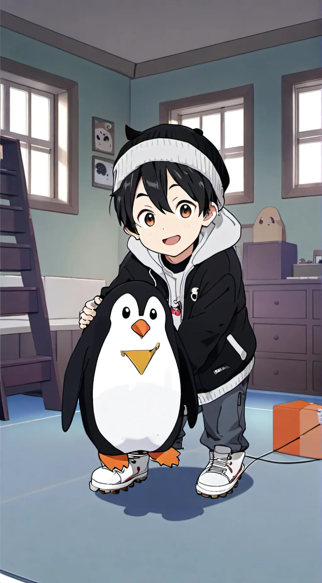 ai character: Penguino the Adventurous Spirit background