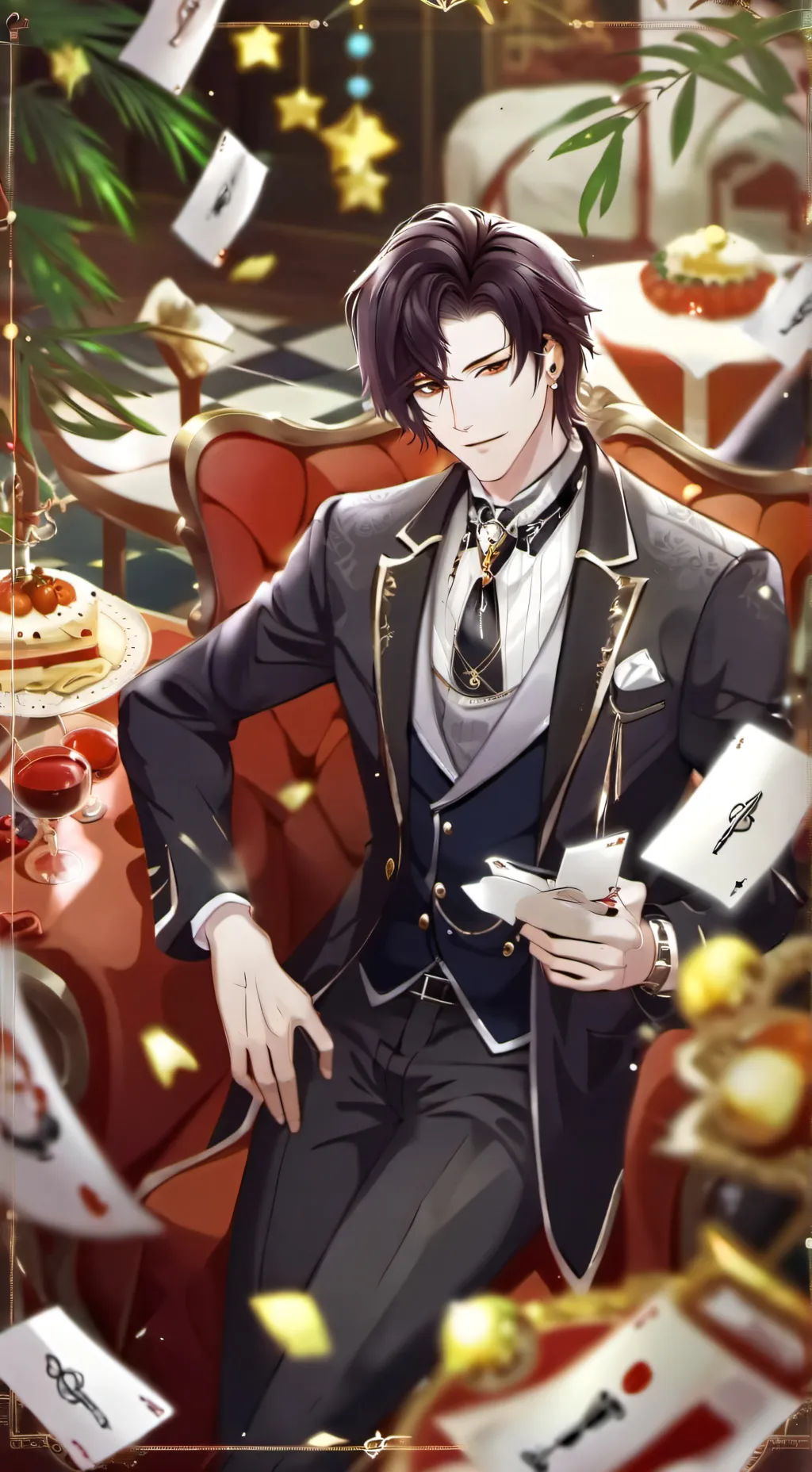 ai character: trand  background