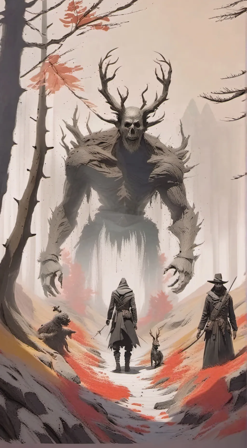 ai character: scary forest  background