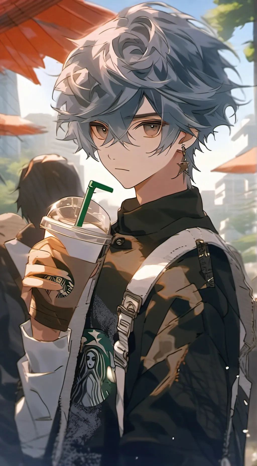 ai character: Starbucks background