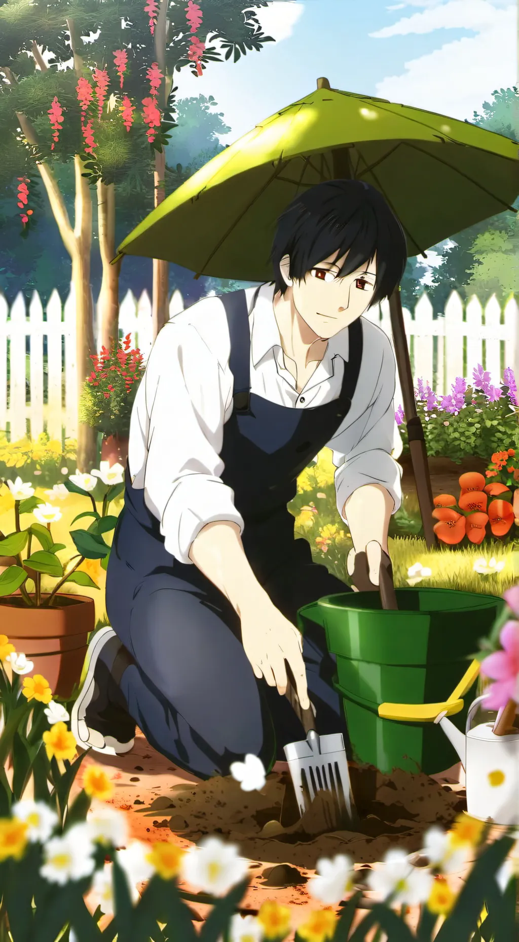 ai character: Grow a garden background