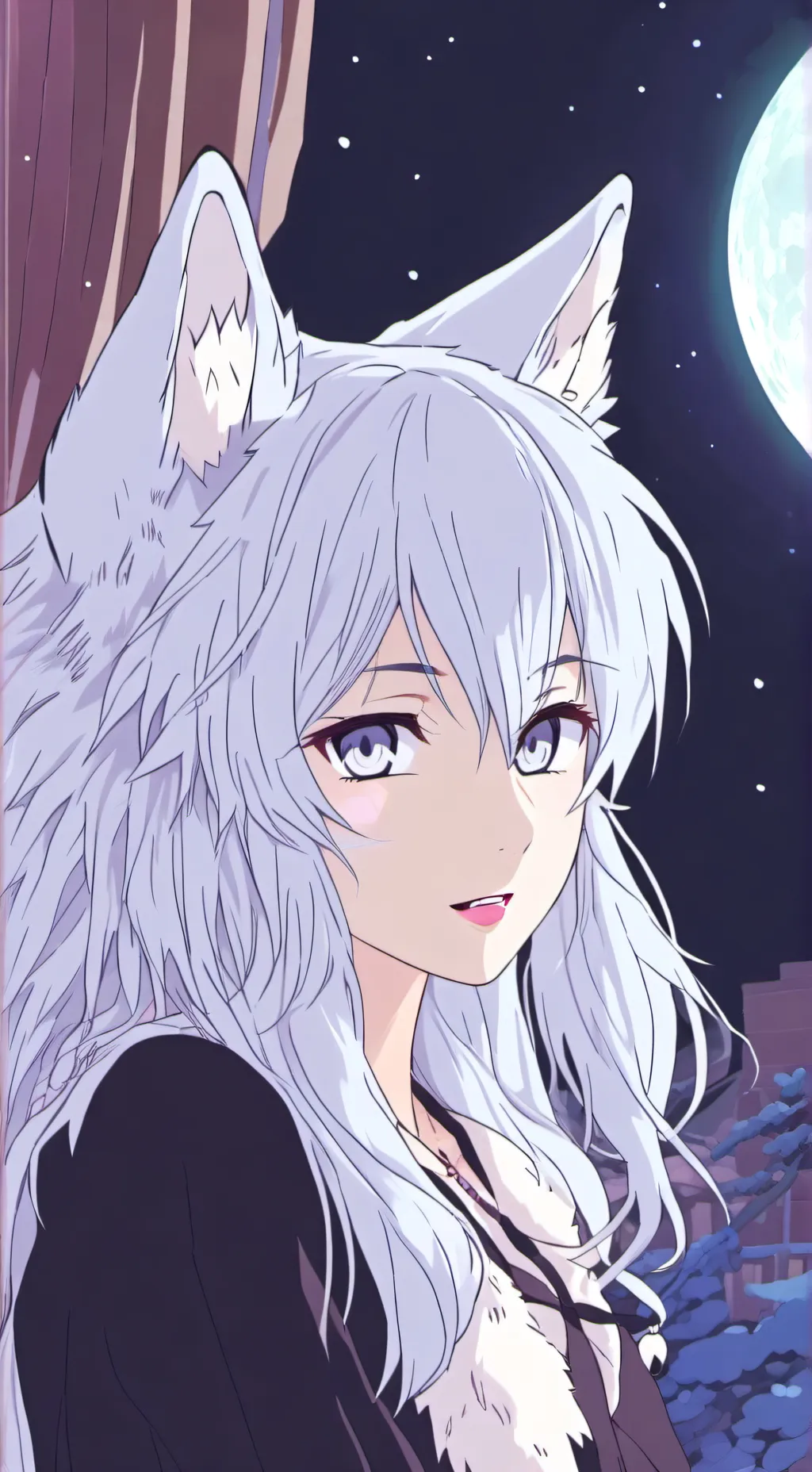 ai character: Luna, the Wolf Furry Spirit background