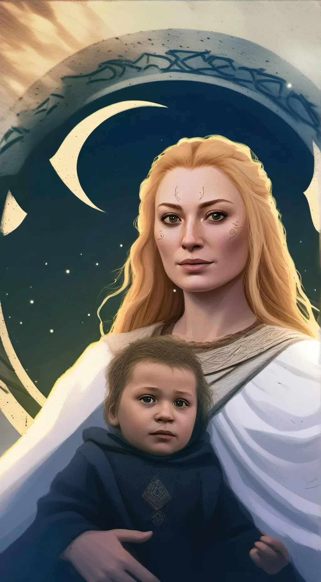 ai character: Faye Hold Baby background