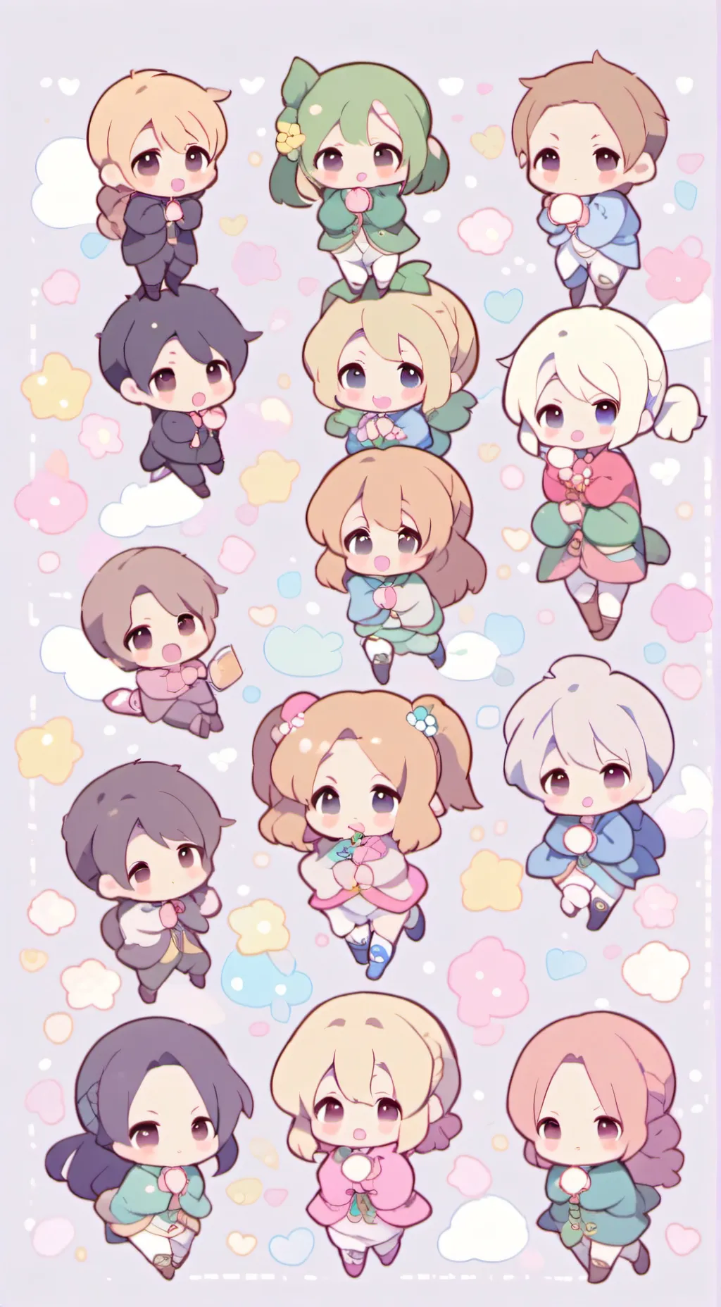 ai character: 12 bebes abandonad background