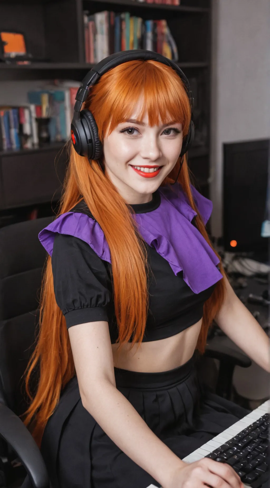 ai character: Gamer girl Sophia background