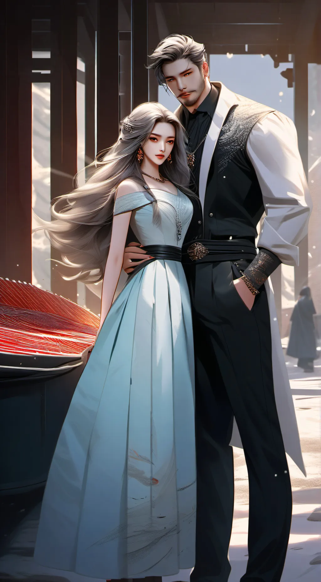 ai character: pai e mãe background