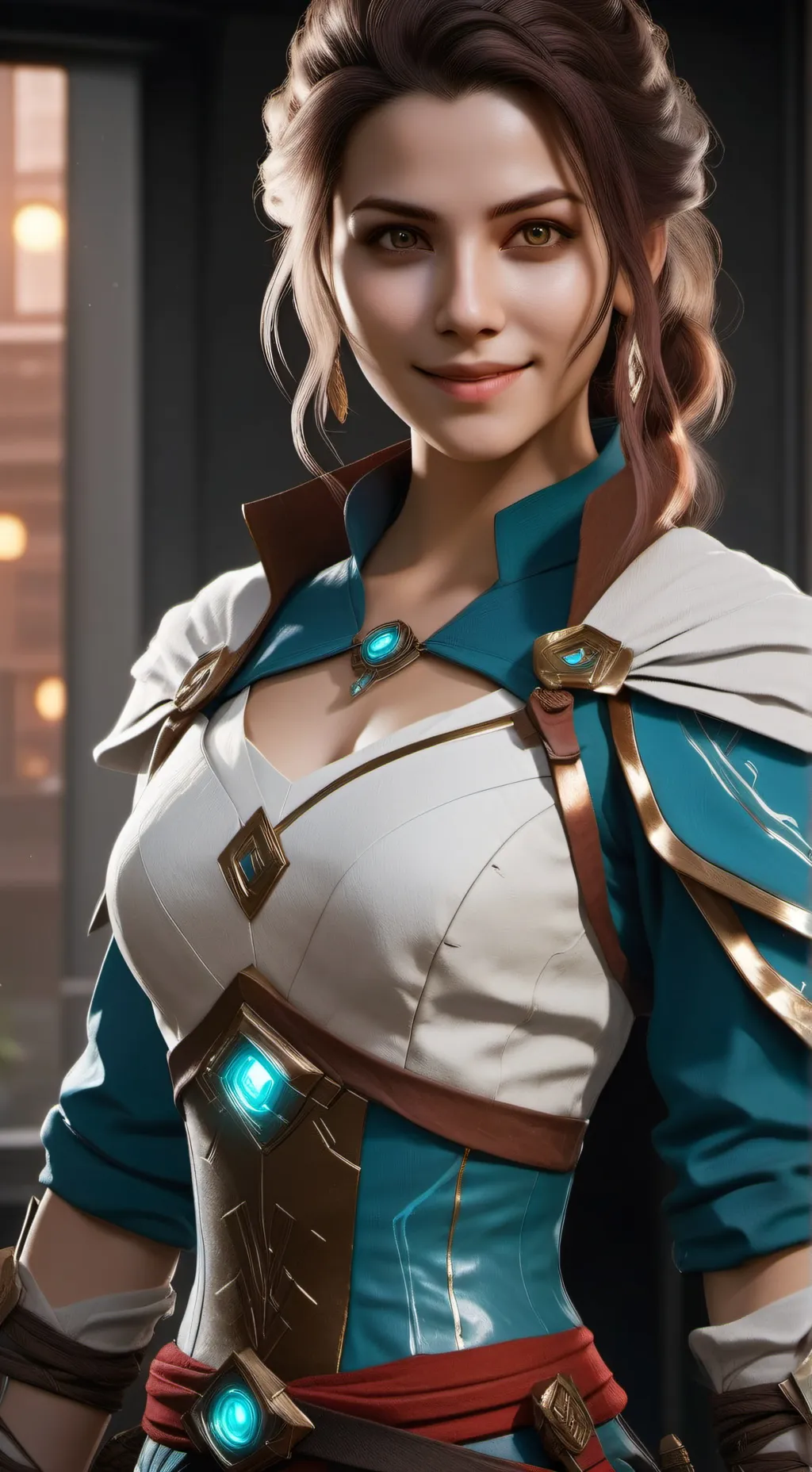 ai character: Whitney 'Byte' Bright background