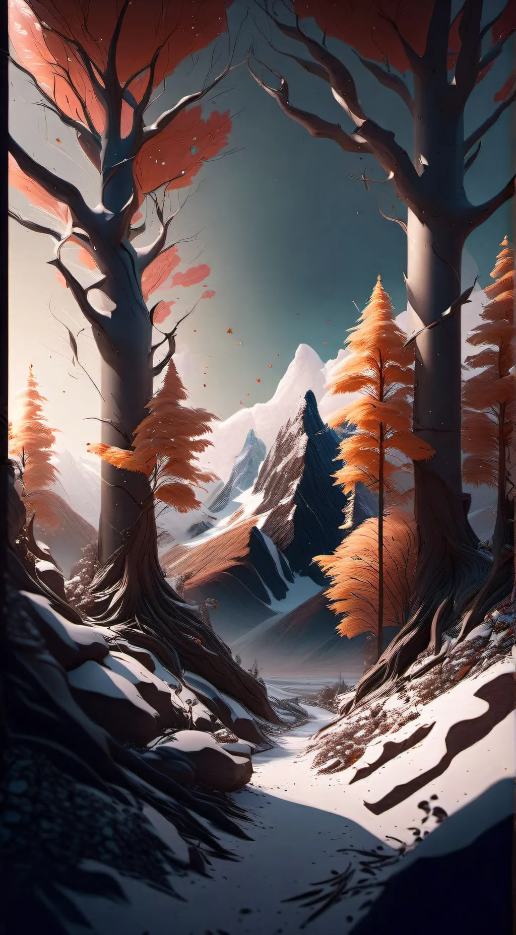 ai character: 99 days in forest background