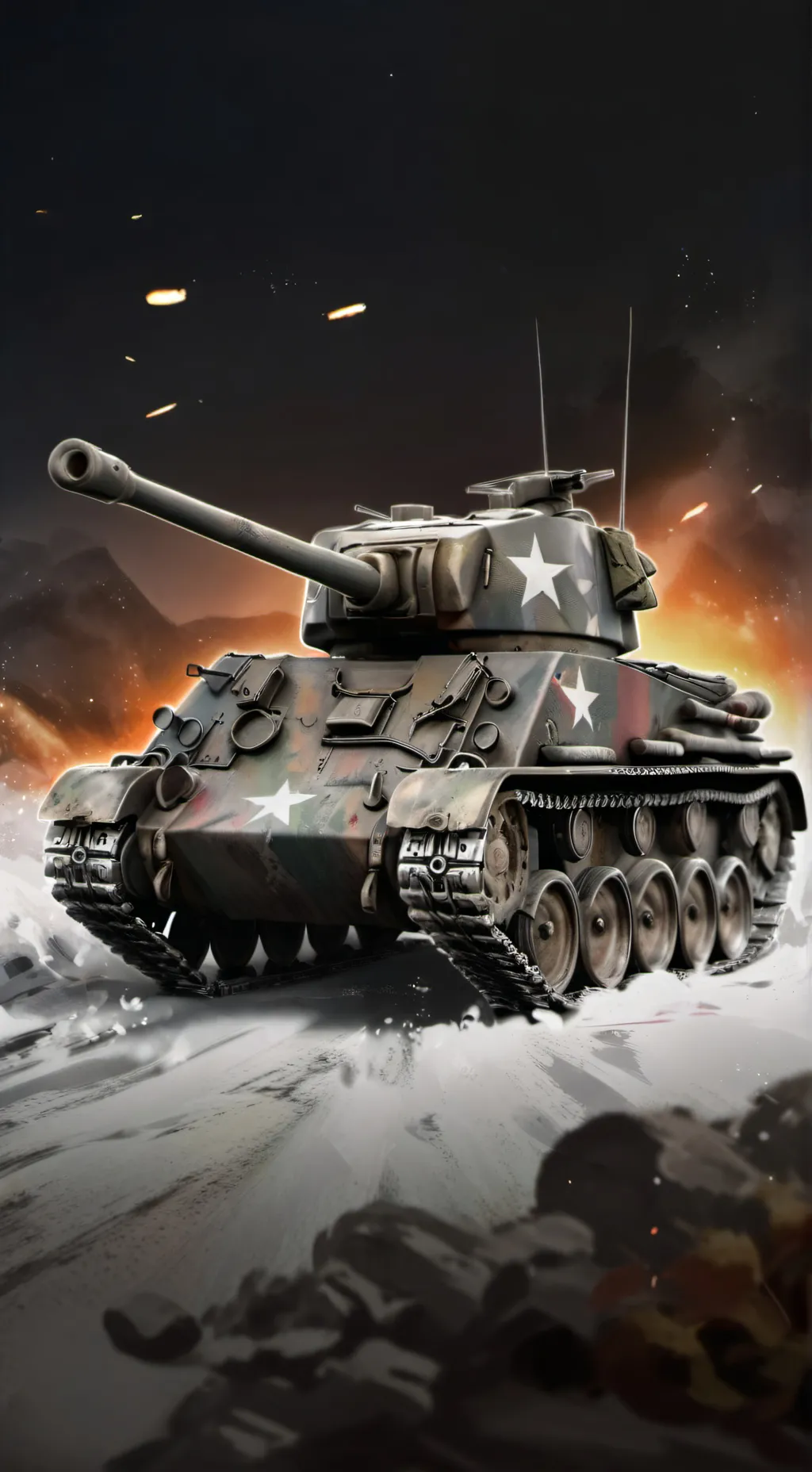 ai character: WW2 Tank battle background