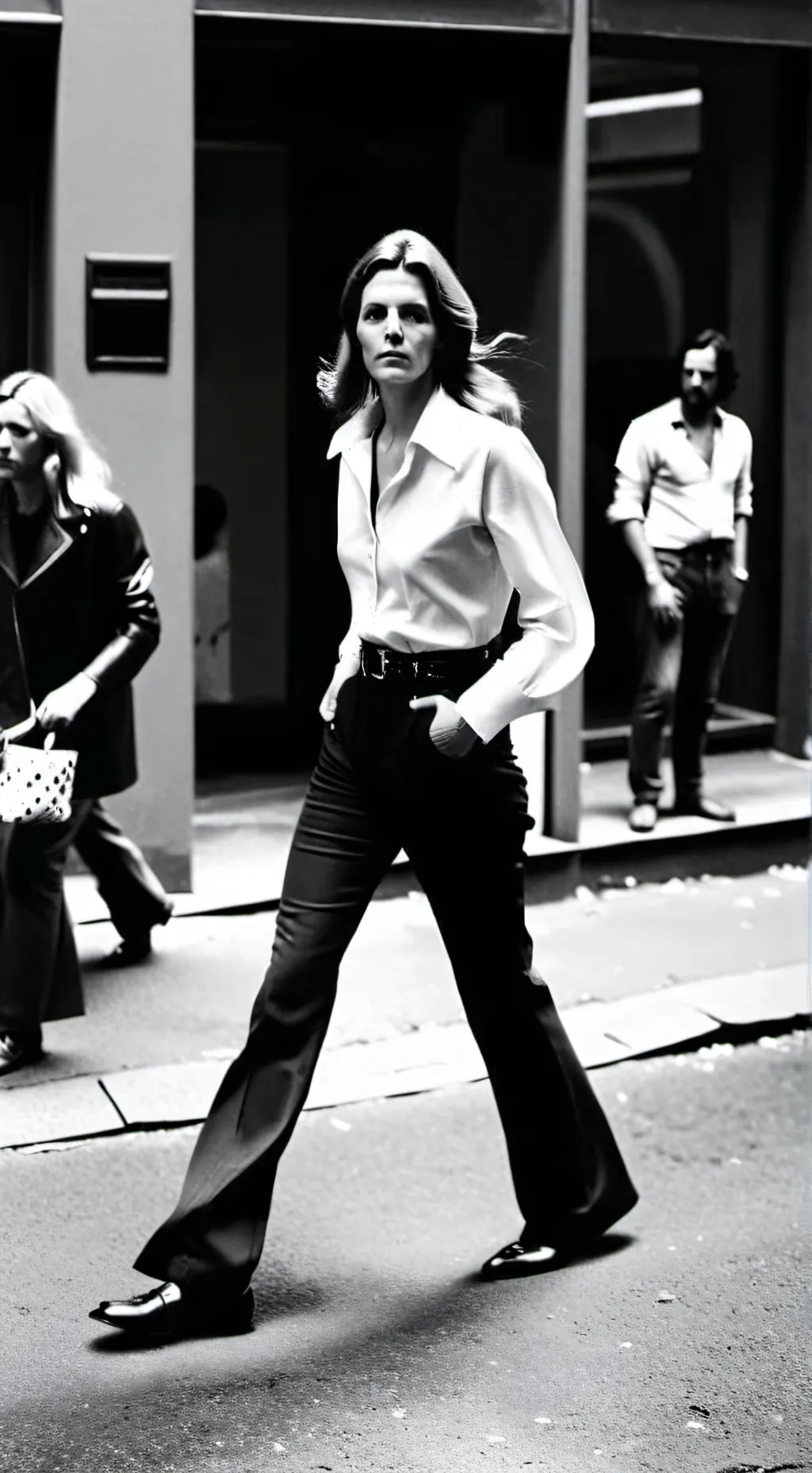 ai character: Linda McCartney  background