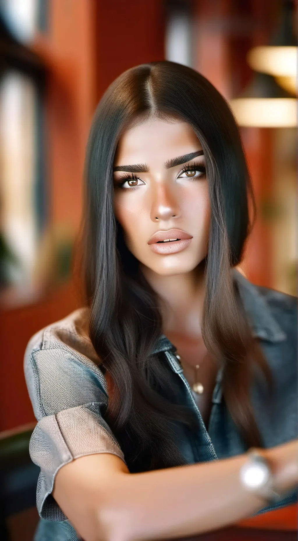 ai character: Ashley  background