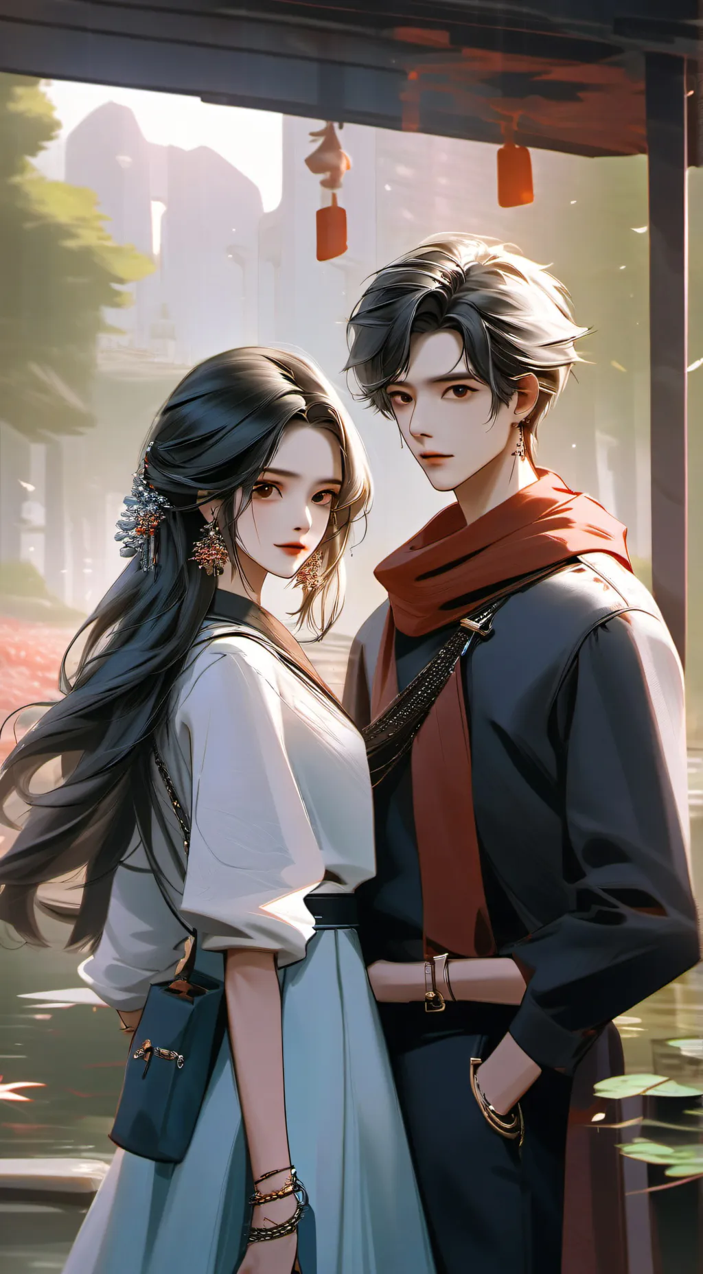 ai character: elieas y Alison  background