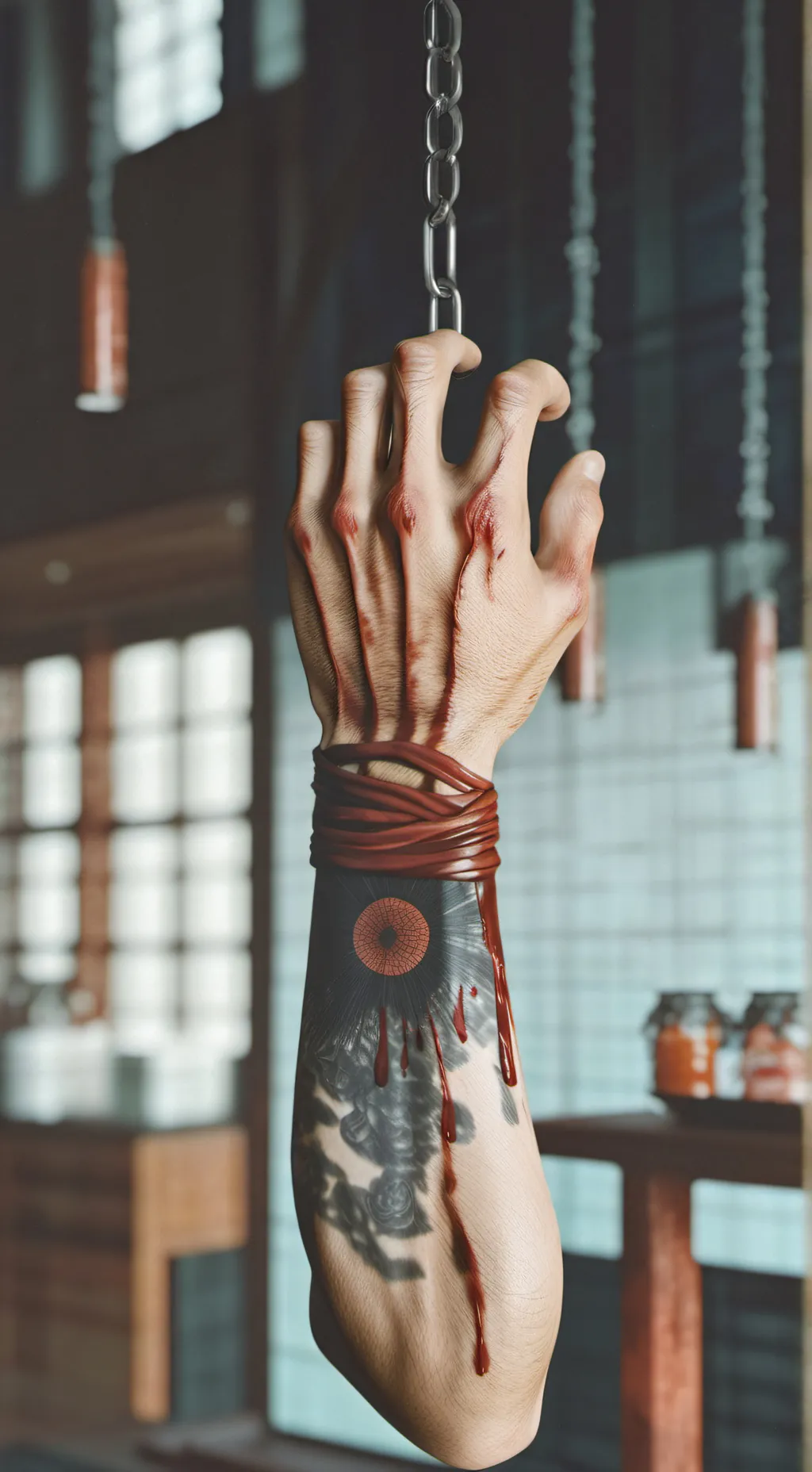 ai character: A Severed arm background