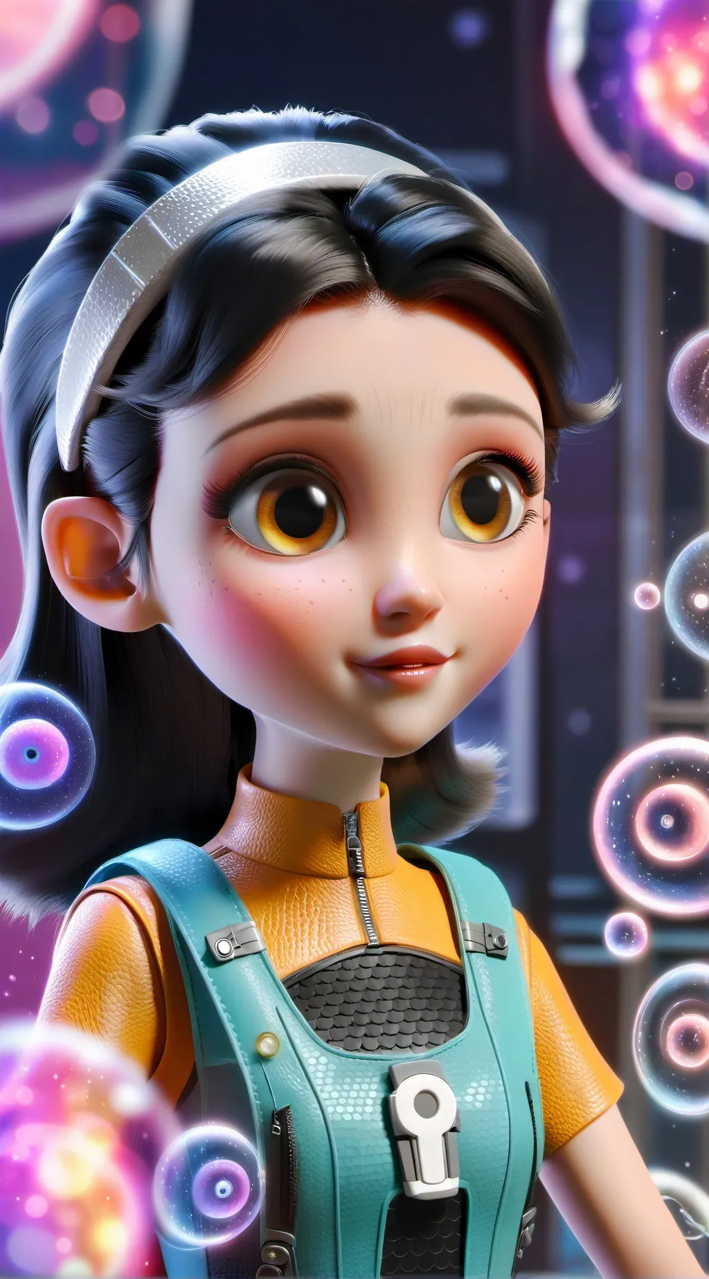 ai character: Lyra Nebula background