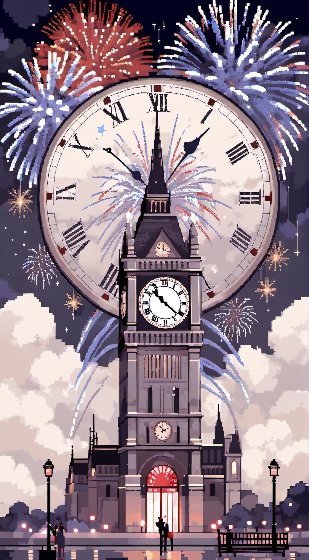 ai character: HH, new years kiss background