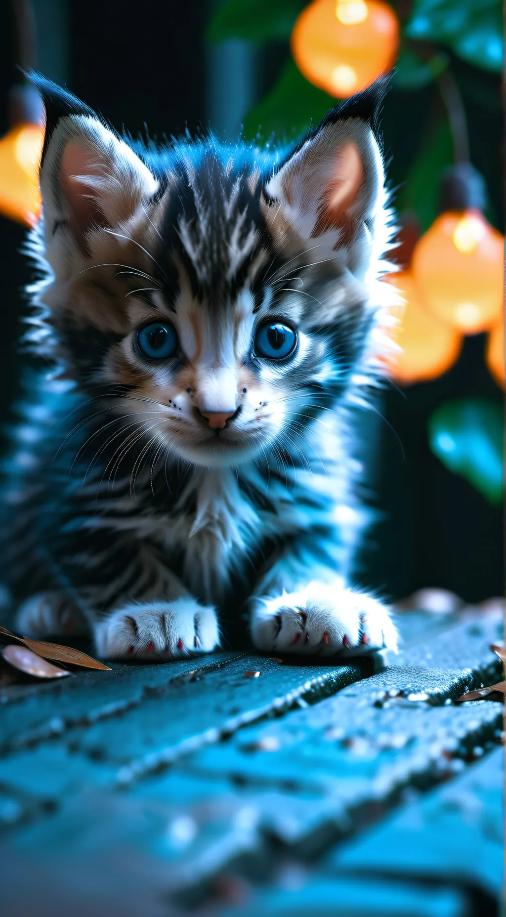 ai character: Sad kitty  background