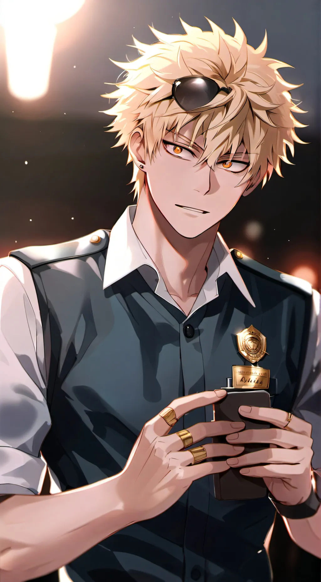 ai character: Police Bakugou  background