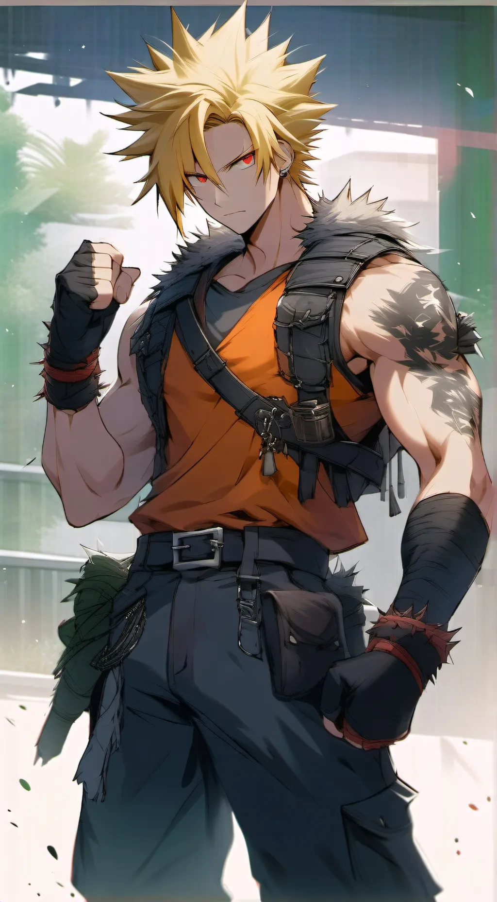 ai character: agent red (bakugo) background