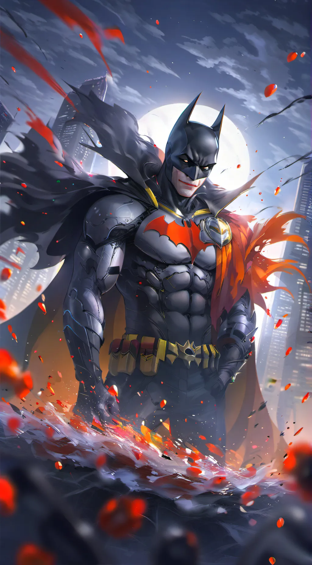ai character: Batman vs Joker background