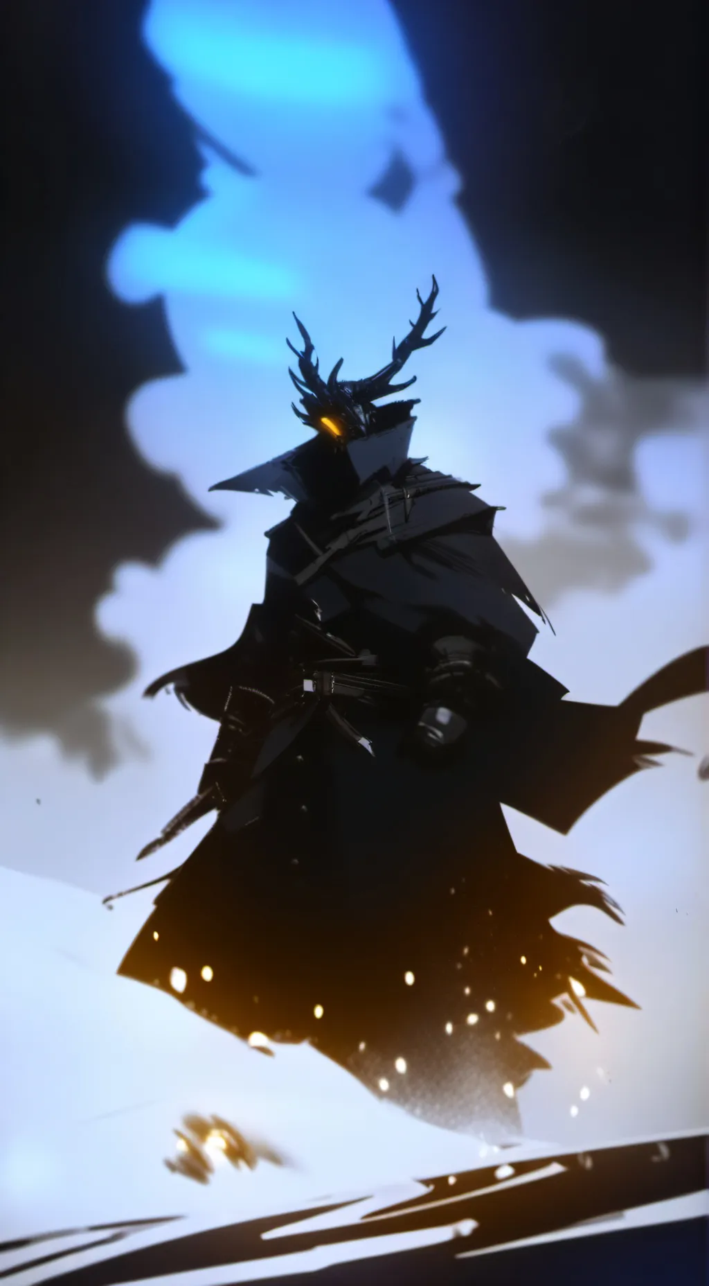 ai character: dark deer background