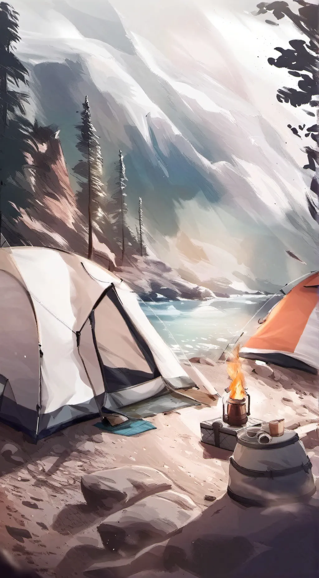 ai character: forsaken camping background