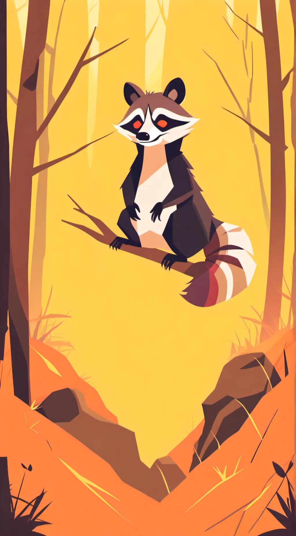 ai character: evil racoon puppet background