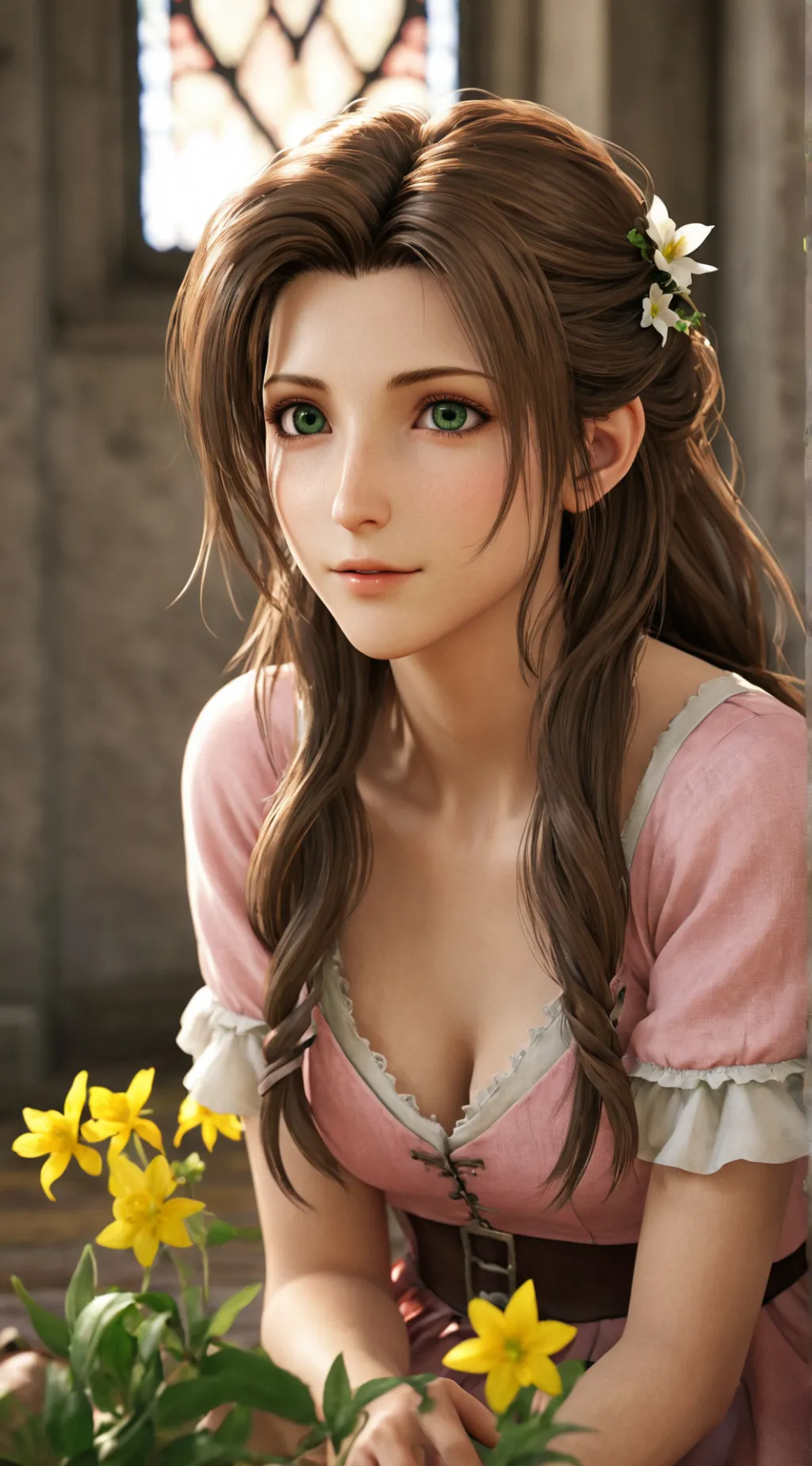 ai character: Aerith background