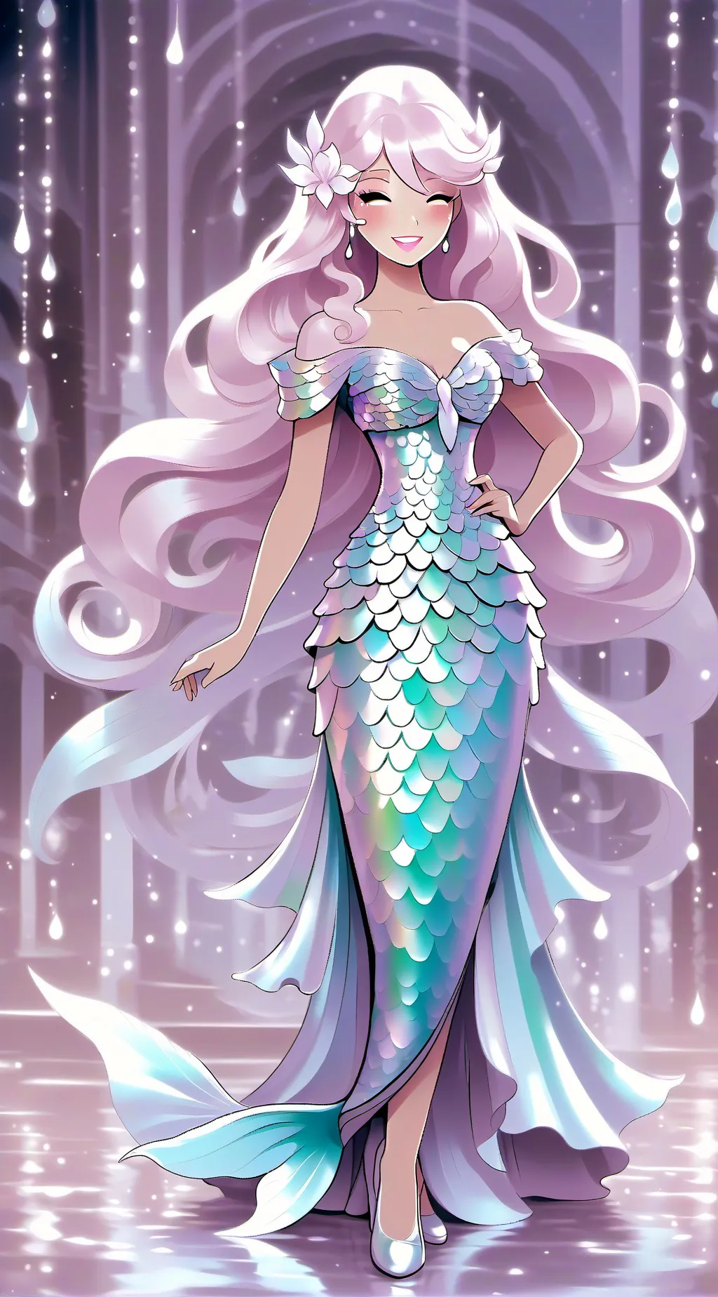 ai character: Aquamarine background