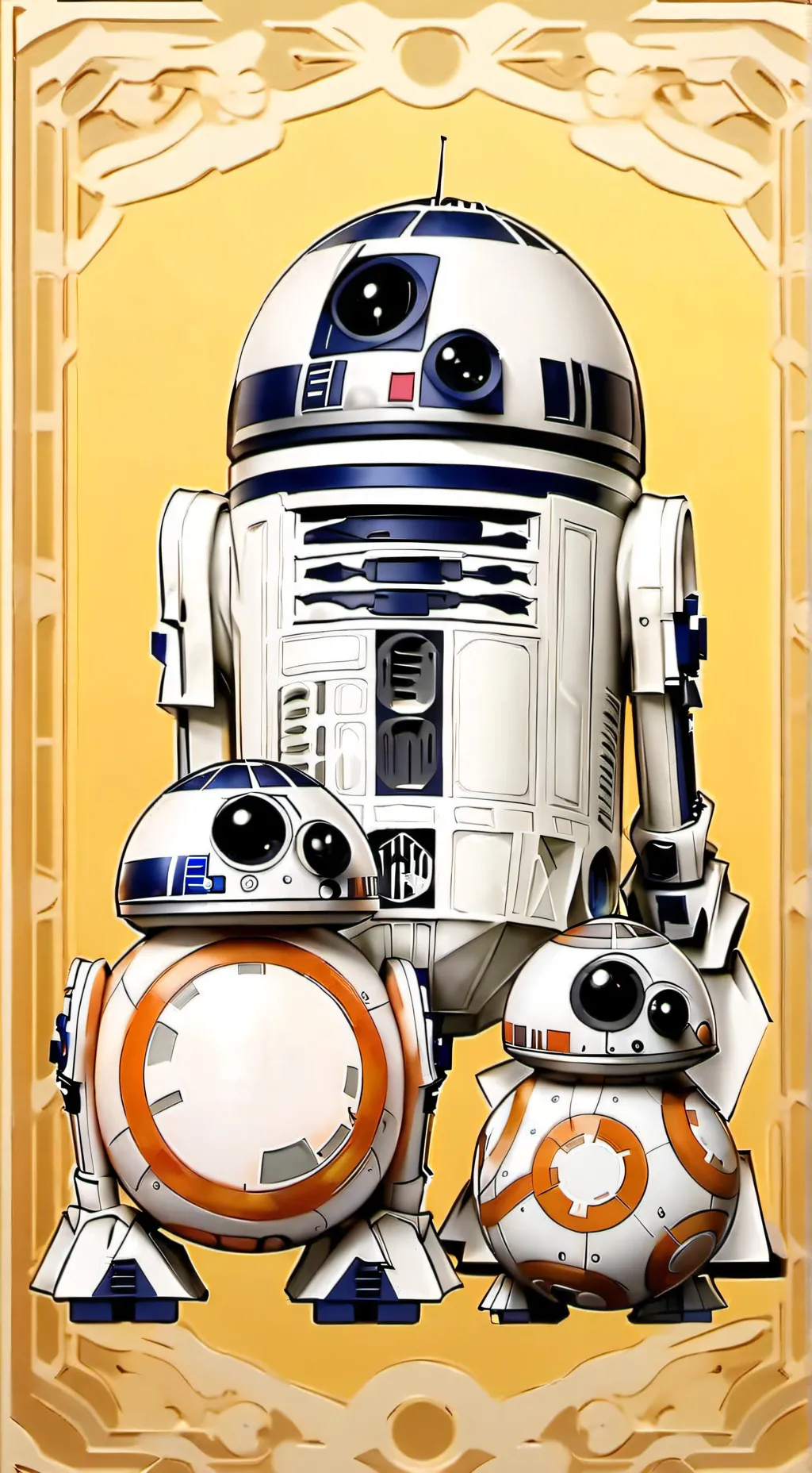 ai character: Baby bb8 and baby  background