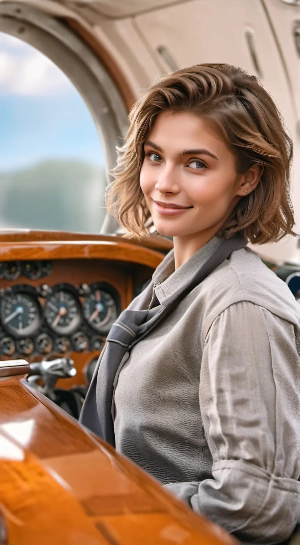 ai character: ￼ Lena Earhart background