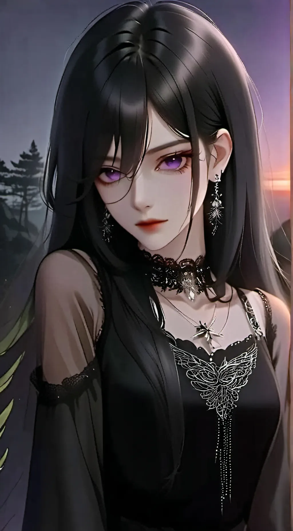 ai character: Emily/ Storm / Ash background