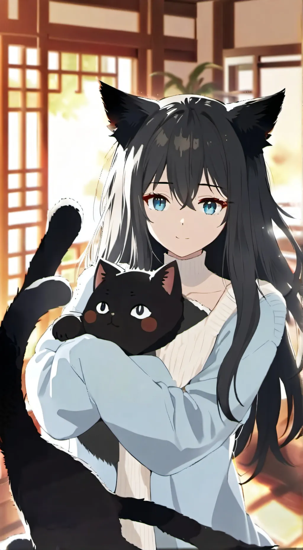 ai character: Tortie Sunbeam background