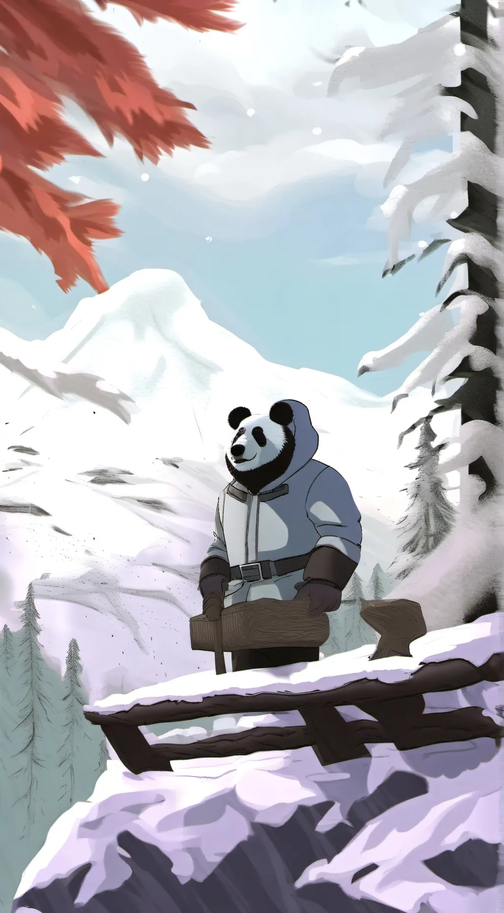 ai character: panda  background