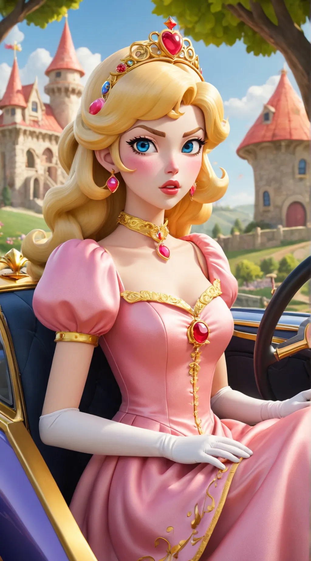 ai character: Princess Peach background