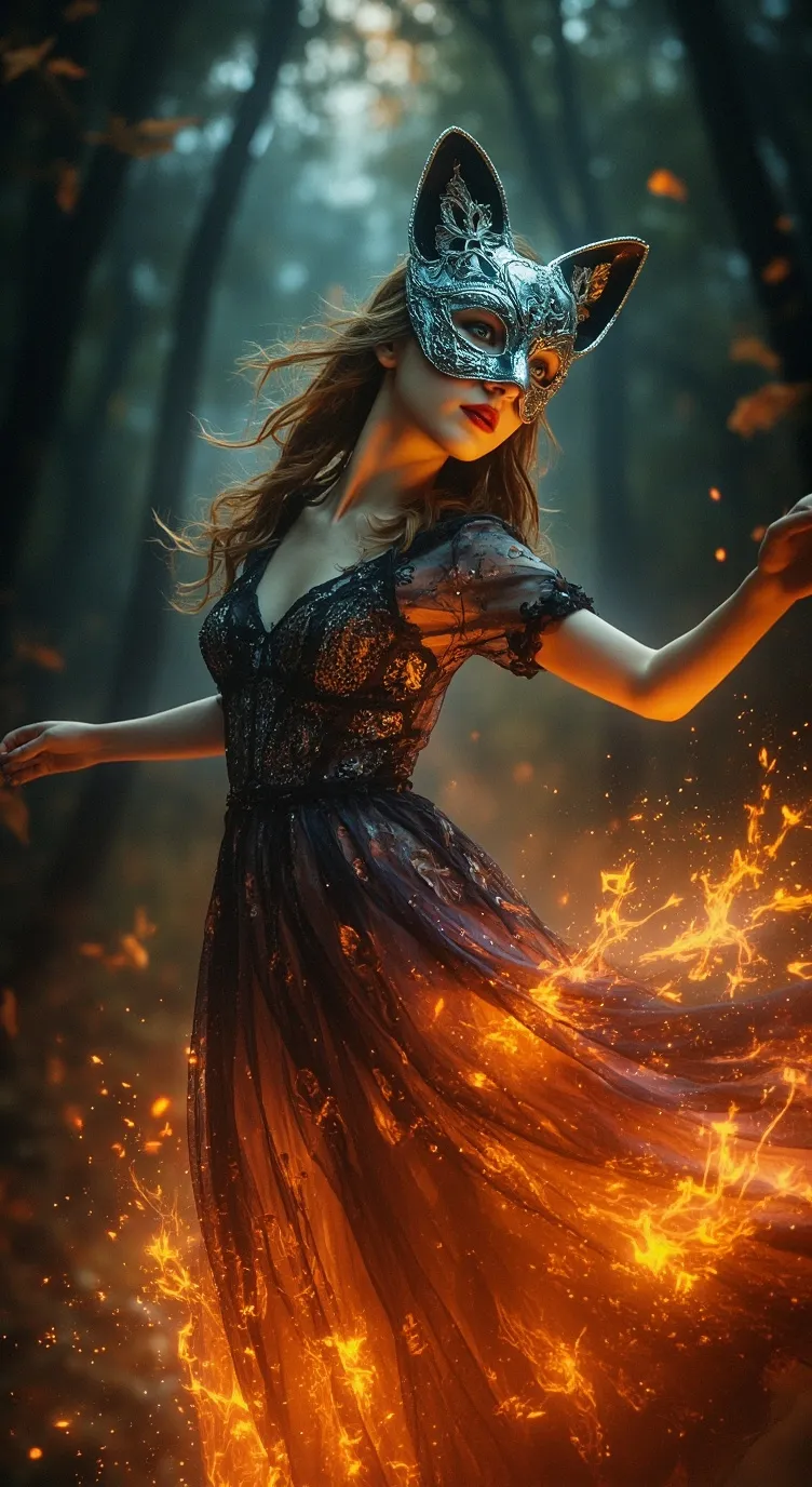 ai character: The dancing Flame background