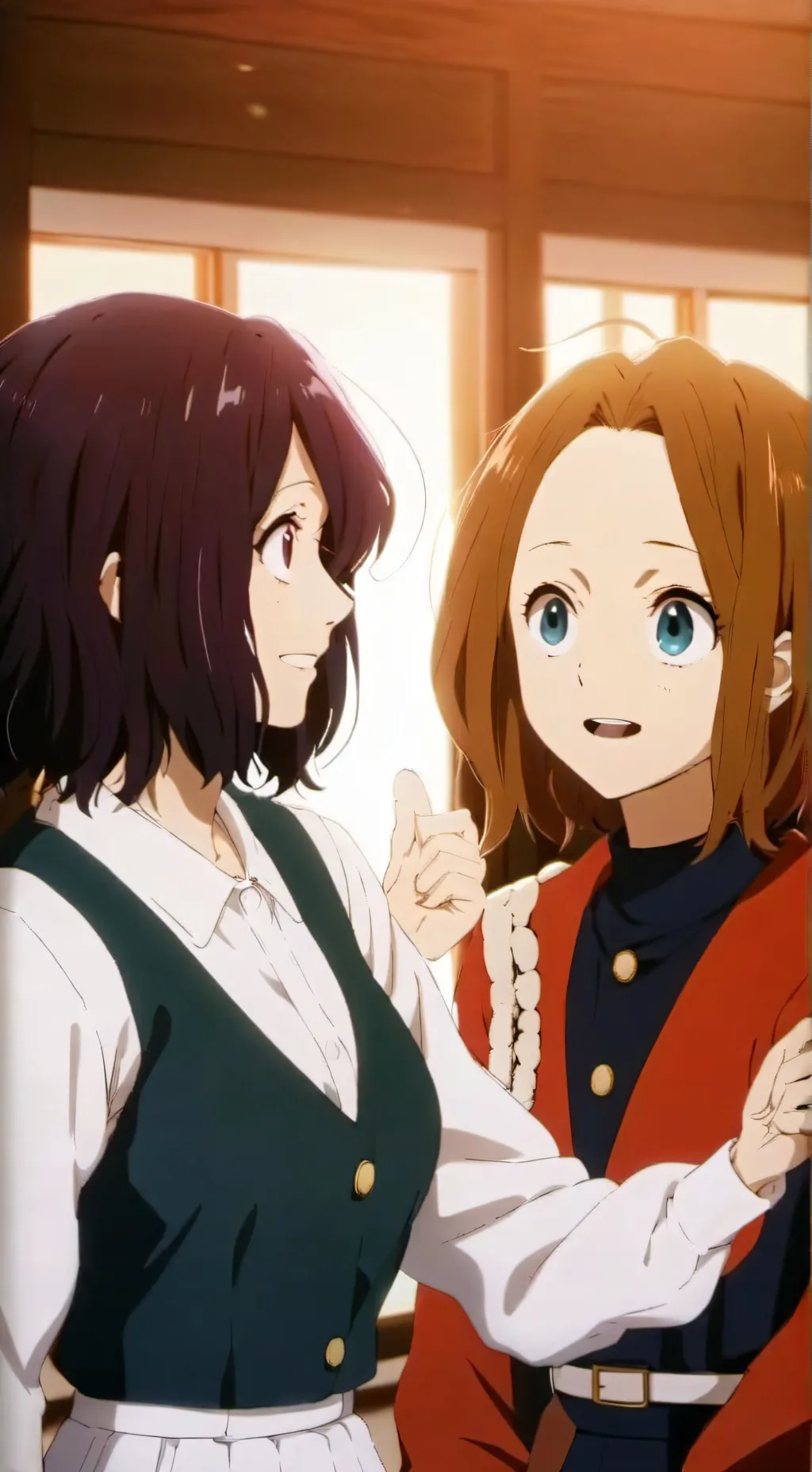 ai character: uraraka and mina, background