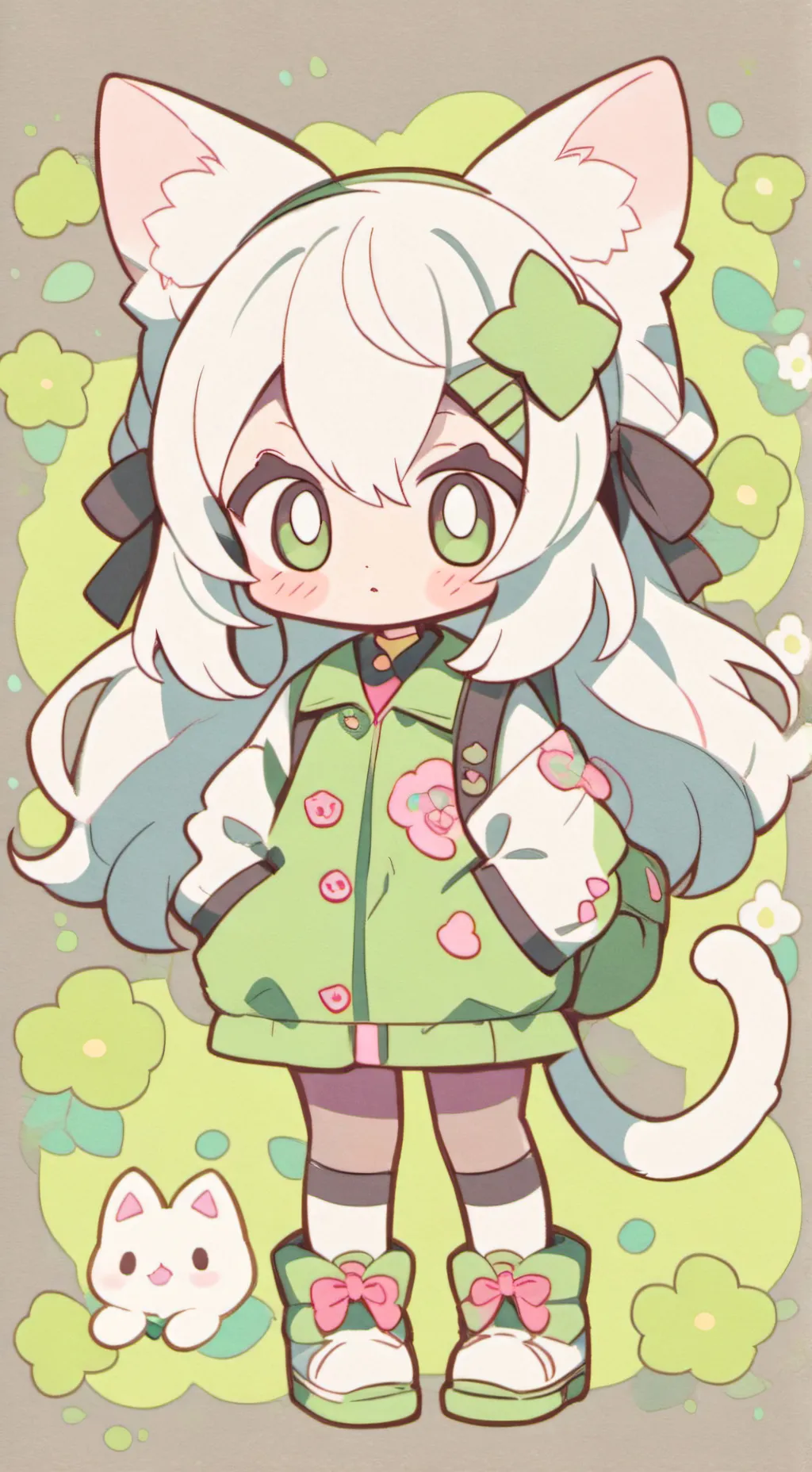 ai character: cat girl background