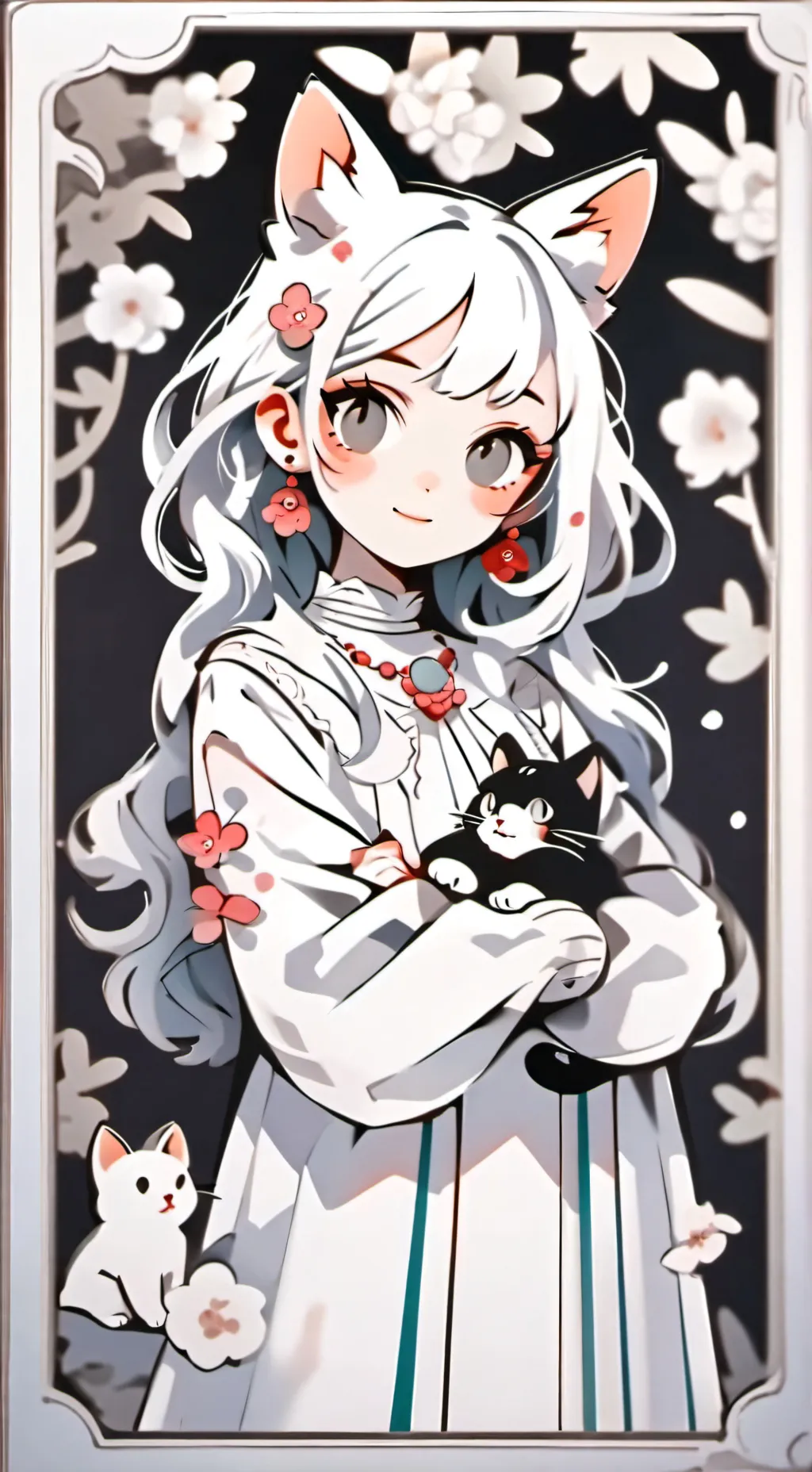 ai character: cat girl background