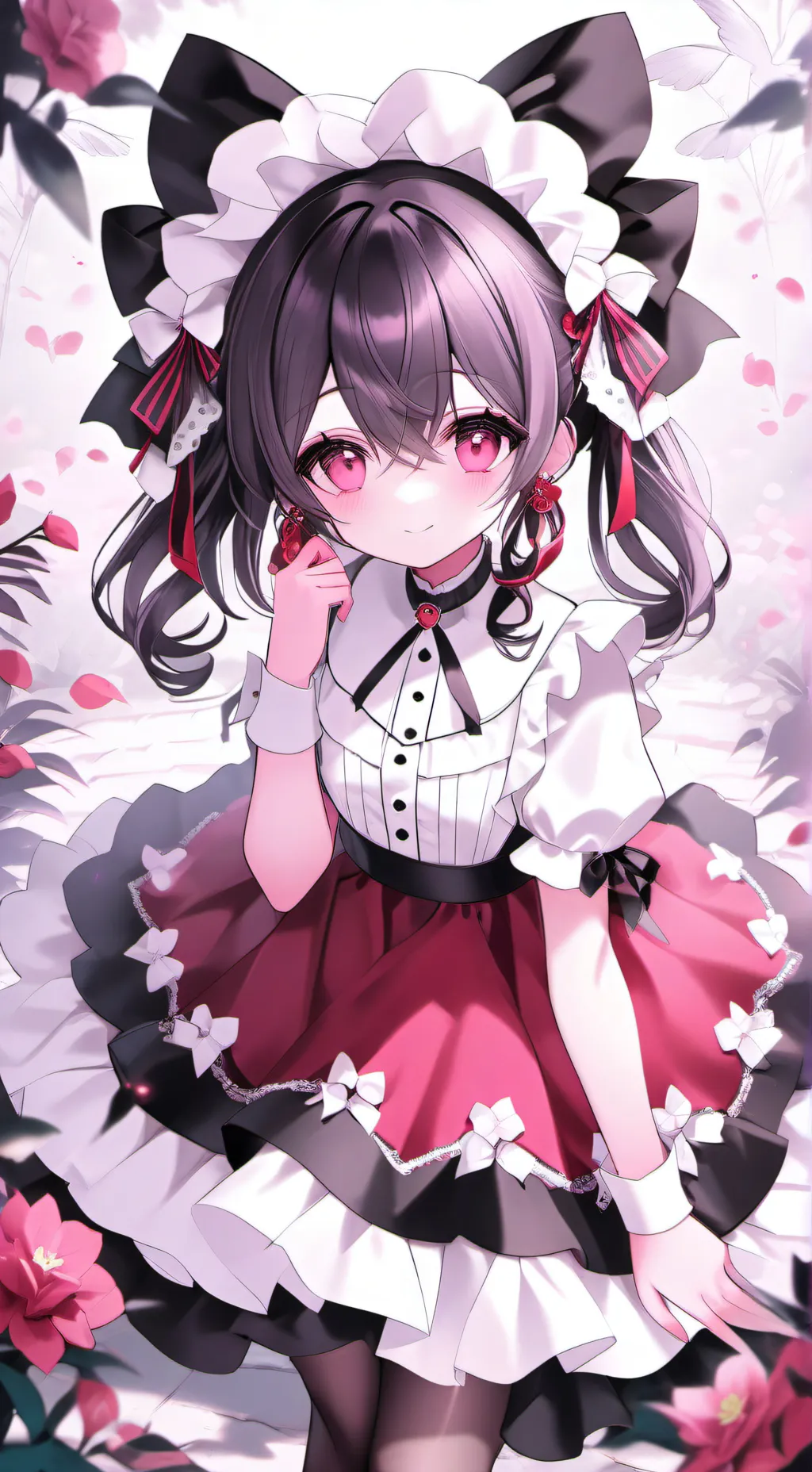 ai character: 3 soles rojos background